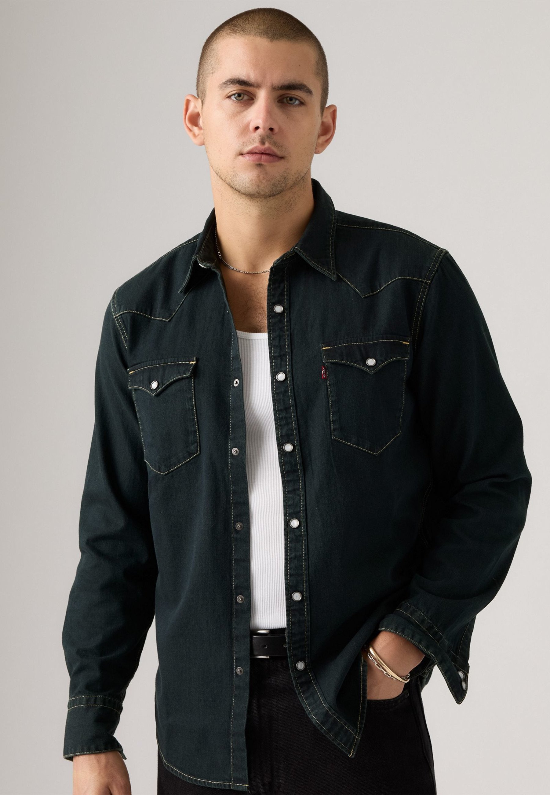 Levi's® BARSTOW WESTERN STANDARD - Camicia - bellissimo blu cenere nero