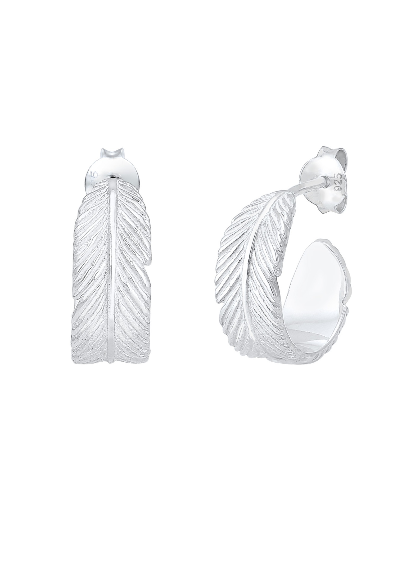 Elli Tendance festival de plumes pour femmes créoles en argent 925 Sterling