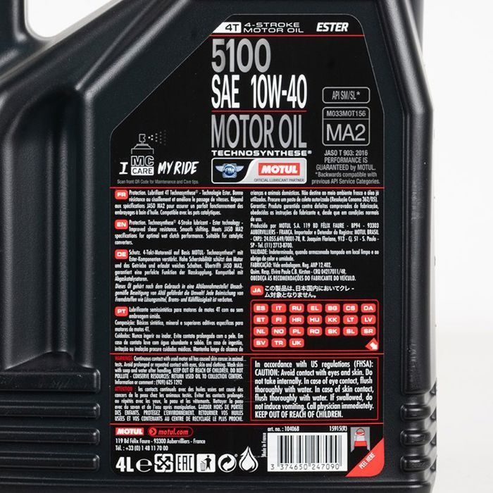 Aceite de motor 5100 10W40 4T 4L