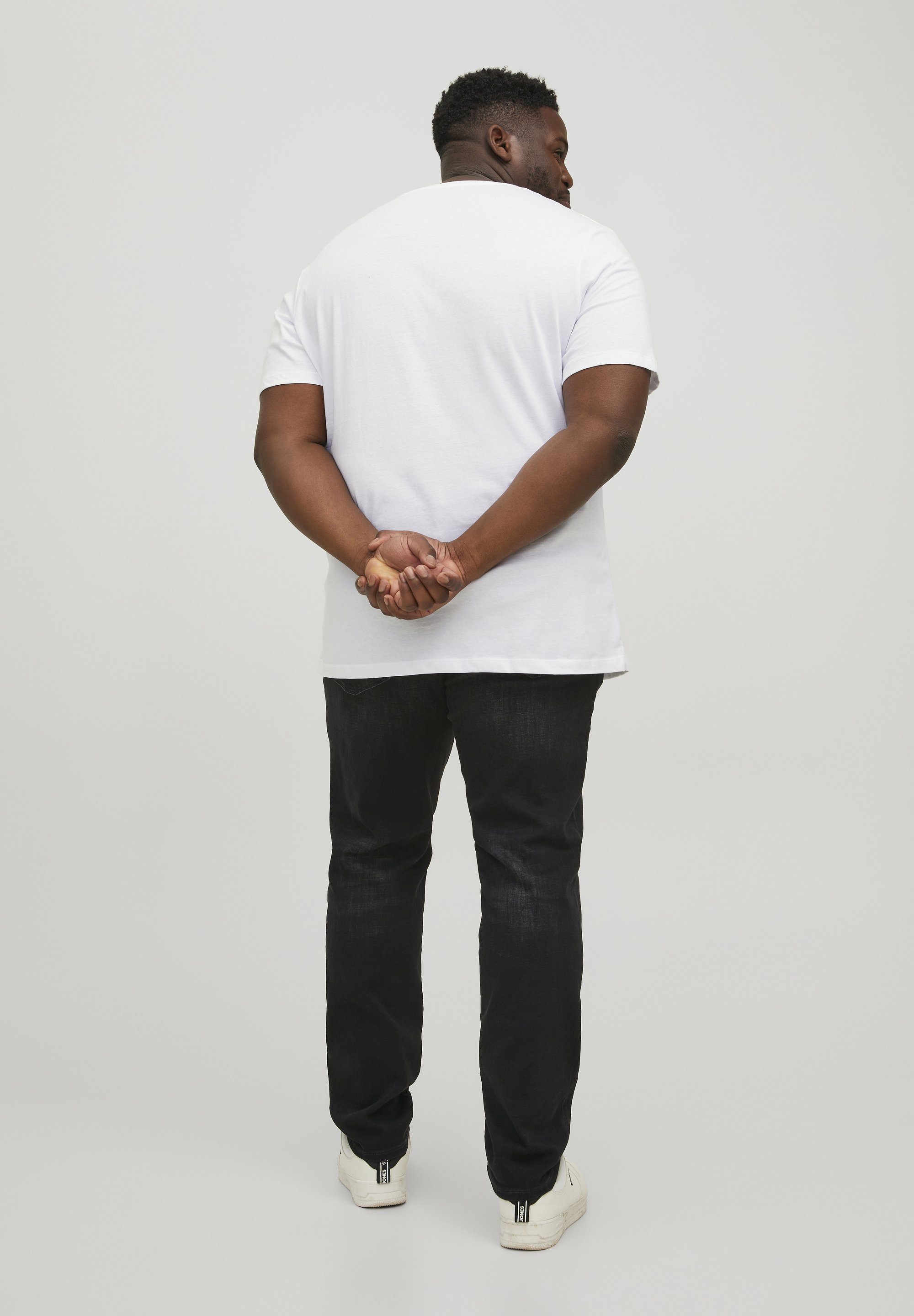 Jack & Jones JJECORP LOGO T-shirt met ronde hals - T-shirt met print - witte print, grote print/zwart