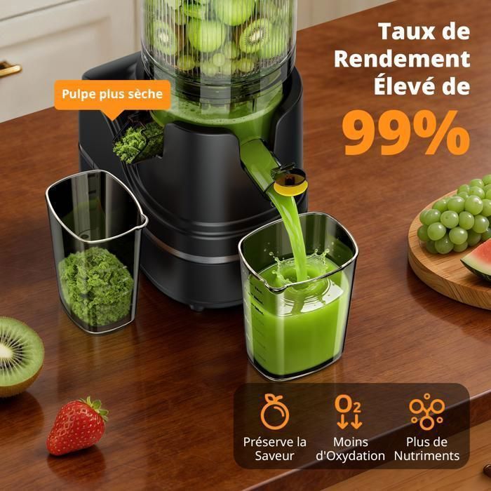 AIRMSEN Juicer 300W 2.1L Wide Feed Chute 147mm, High Efficiency, BPA Free, Easy Cleaning, Fruits and Vegetables