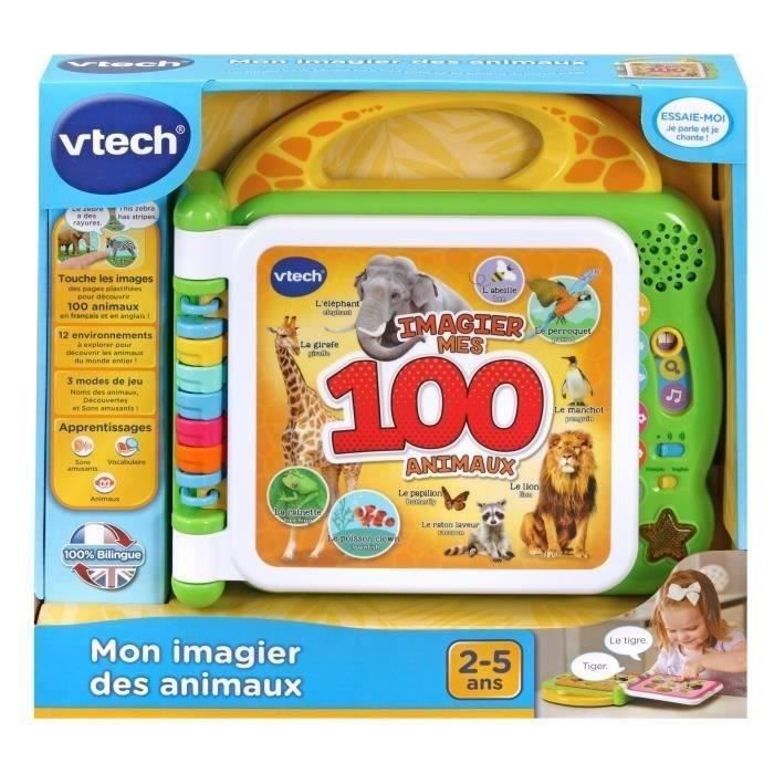 VTECH - Meu Livro de Imagens Bilíngue - 100 Animais - Livro Interativo Bilíngue - Para Crianças - Funciona a Pilhas - Multicolorido