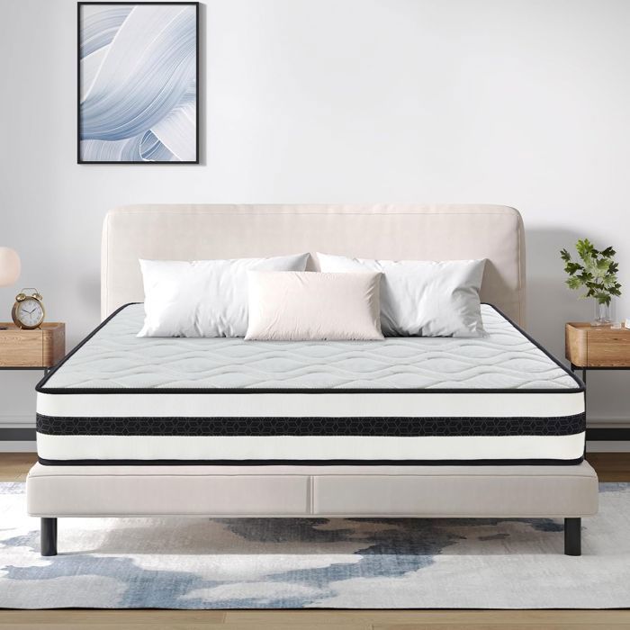 Colchón de espuma viscoelástica de 140x190 cm, tamaño doble, híbrido de espuma y muelles ensacados, extra grueso de 28 cm, firmeza media (H3)