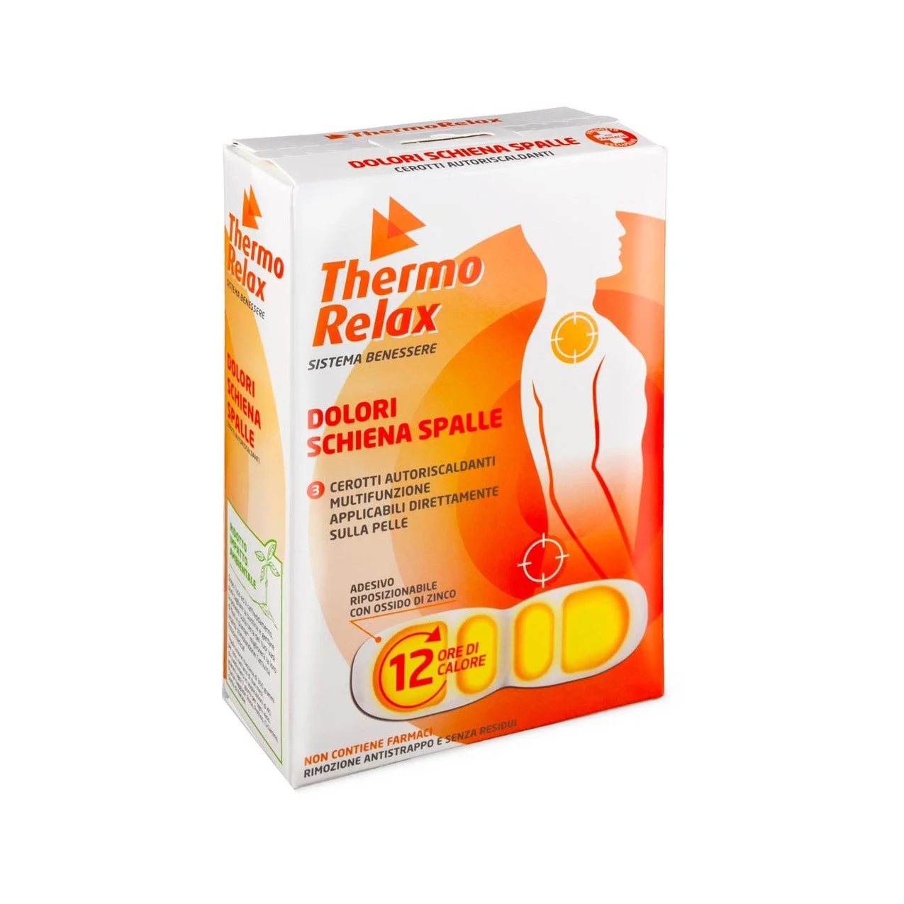THERMORELAX Selbstwärmendes Pflaster für Rücken/Schultern, 3 Stück, Schmerzlinderung