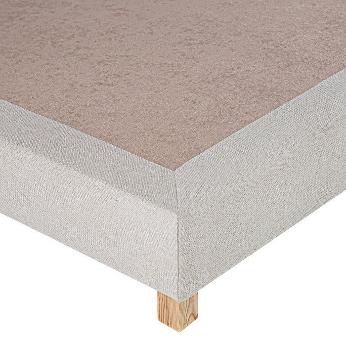 Base de cama tapizada de 160x200 mm, color beige, gama Prestige Hotel, madera maciza + patas incluidas