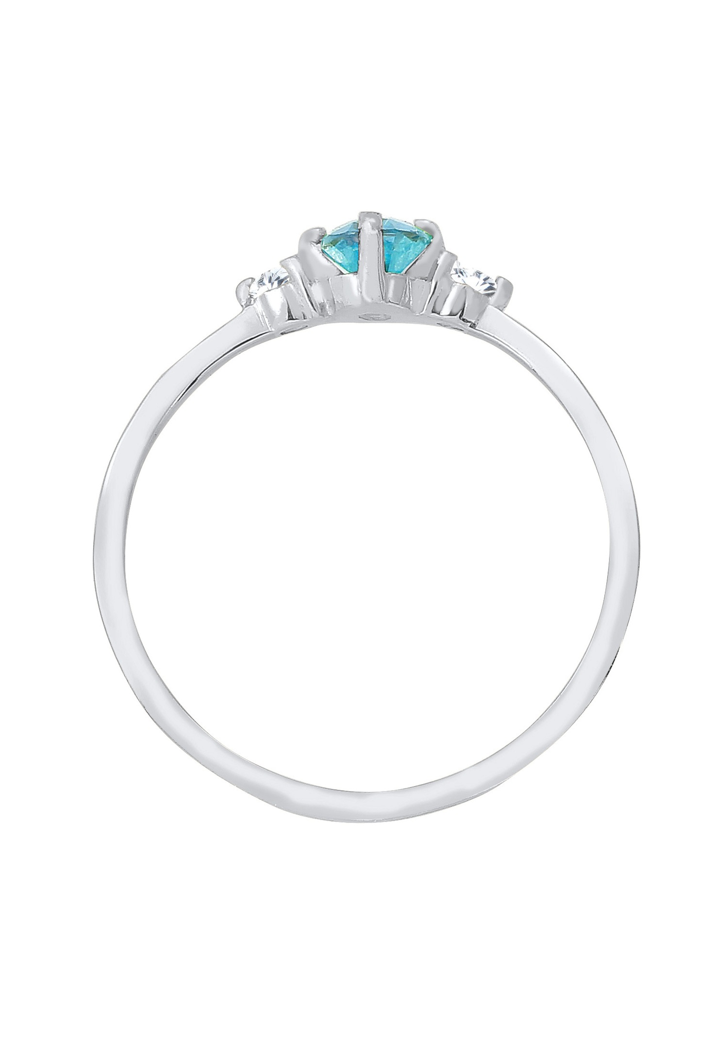 Elli Femmes Solitaire Blue Oval Engagement avec cristaux de zirconia en argent sterling 925