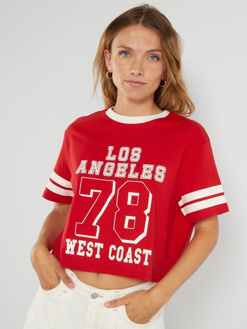 Camiseta cropped - VERMELHA