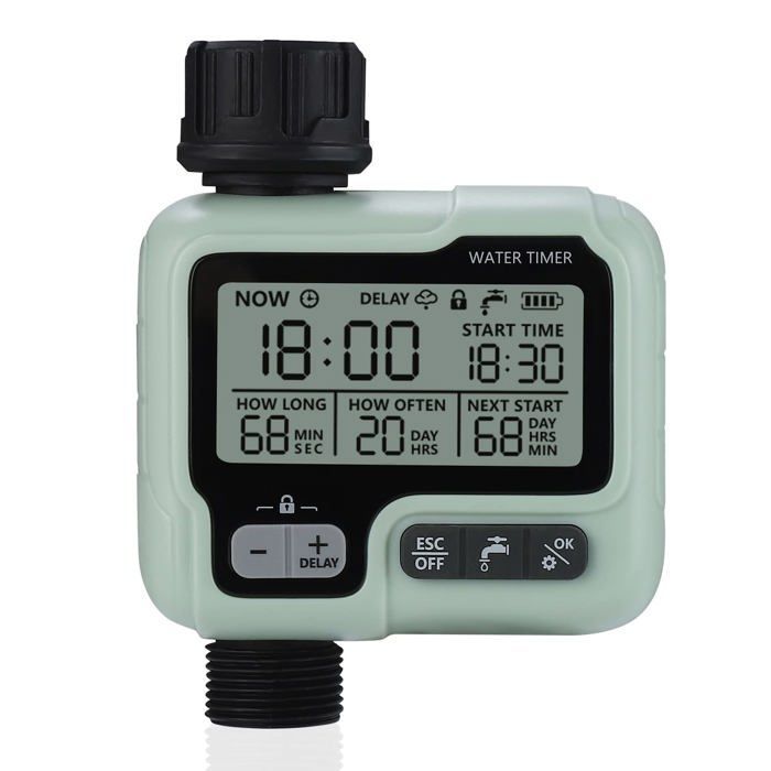 Timer programmabile per irrigazione automatica da esterno - verde, ABS/Nylon