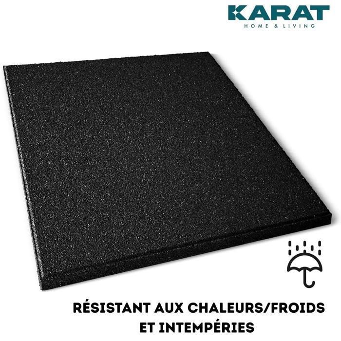 x 1 Dalle de protection Surface amortissante 50 x 50 cm, Ep : 25 mm, Noir