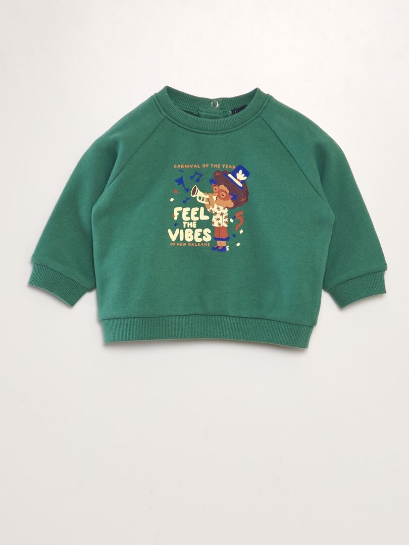 Sudadera de algodón colorida - VERDE
