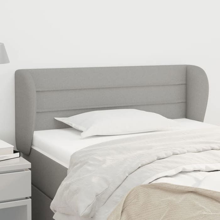 Tête de lit - vidaXL - Gris clair - Tissu durable - Hauteur réglable - Pieds robustes