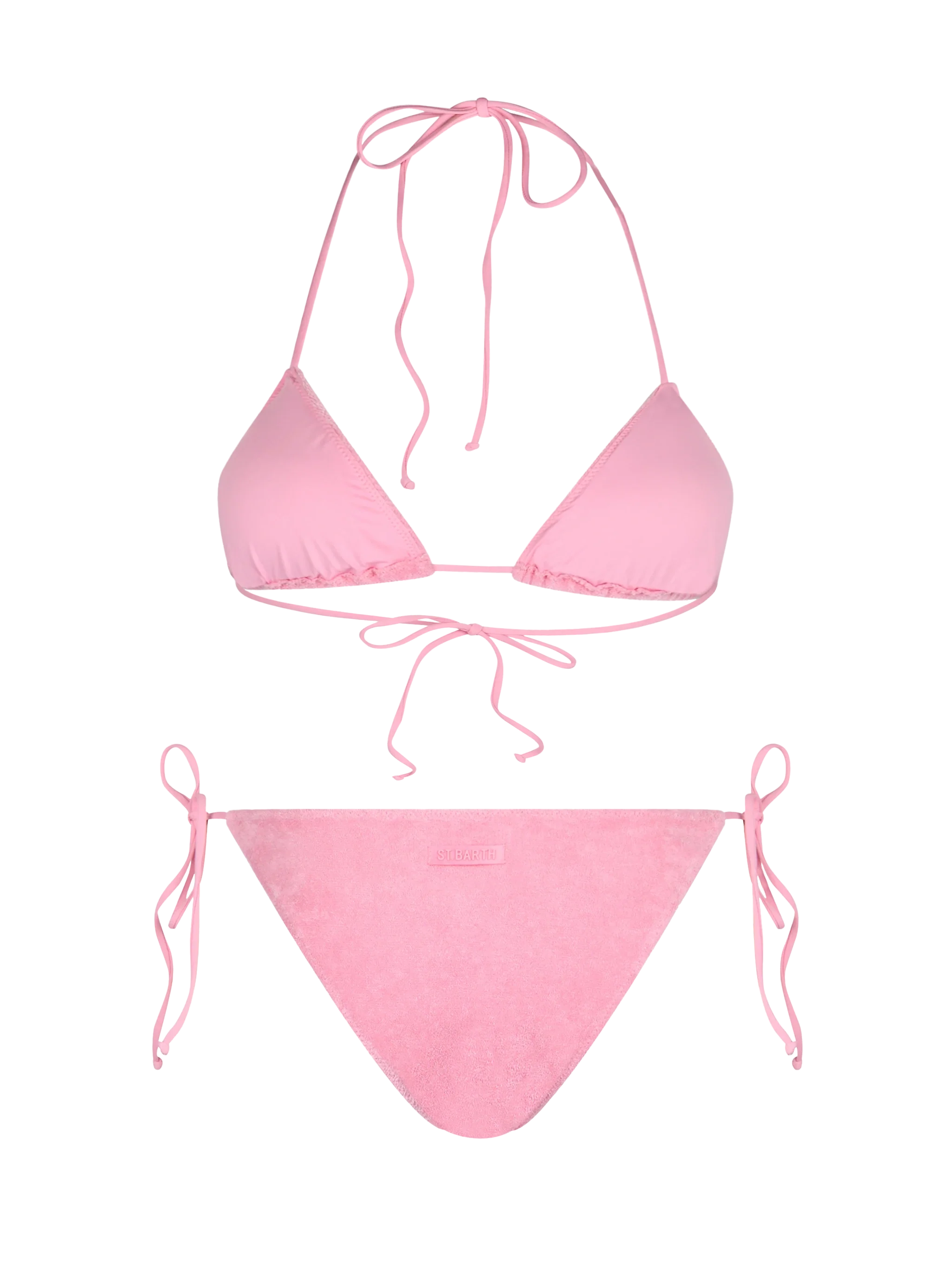 Leah Virgo roze driehoekige bikinibroekje met sponsmotief voor dames