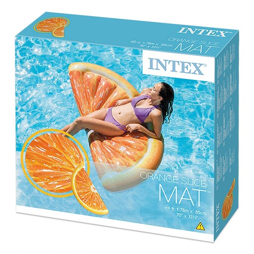  Intex Inflatable Mattress, Orange, Realistic Design