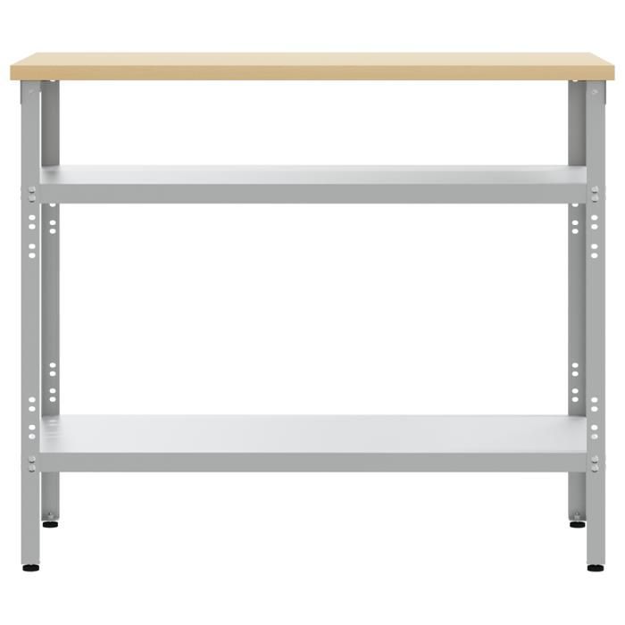 Table de travail Gris, 100x55x85 cm, fabriquée en acier et en bois d ingénierie