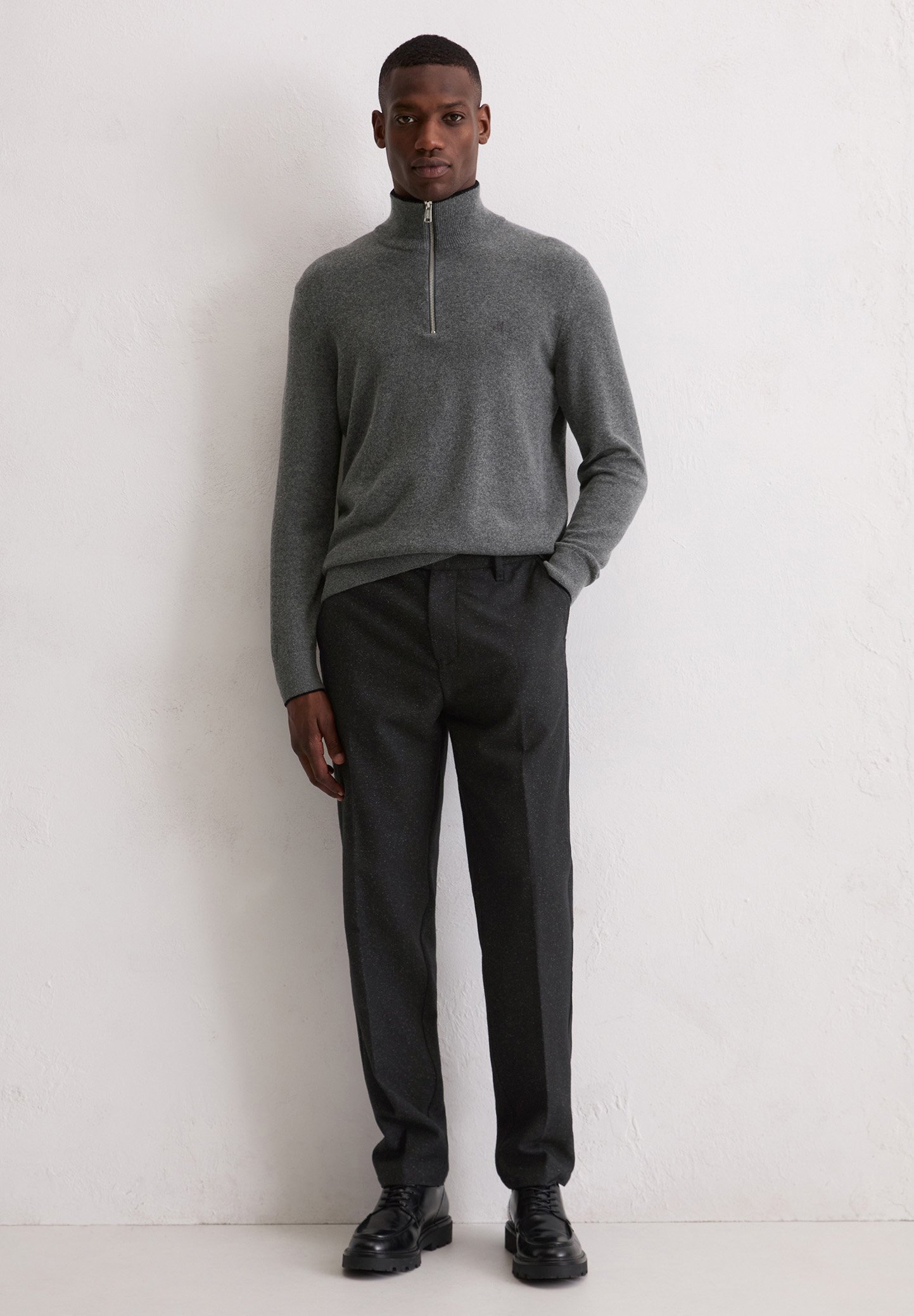 Marc O'Polo TROYER AVEC BORDURES - Pull - gris graphite chiné