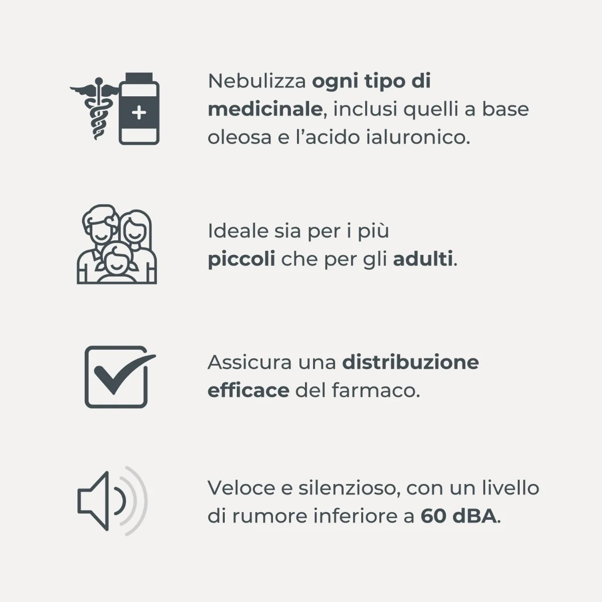 Dispositivo médico terapéutico de aerosol de pistón NUVITA Nuvita