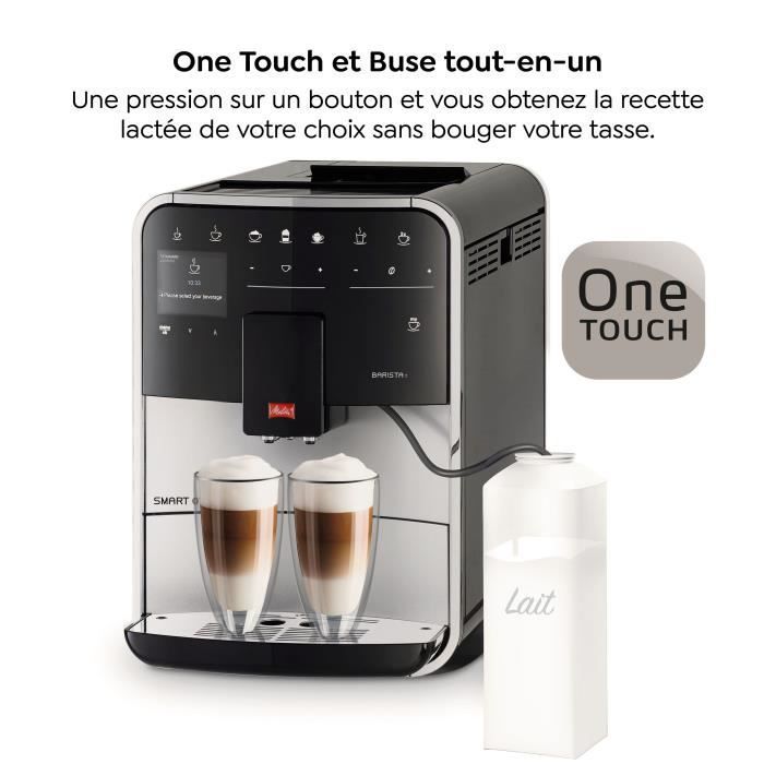 Máquina de café MELITTA Barista T Smart, automática, em grãos - Prata (sem recipiente para leite)