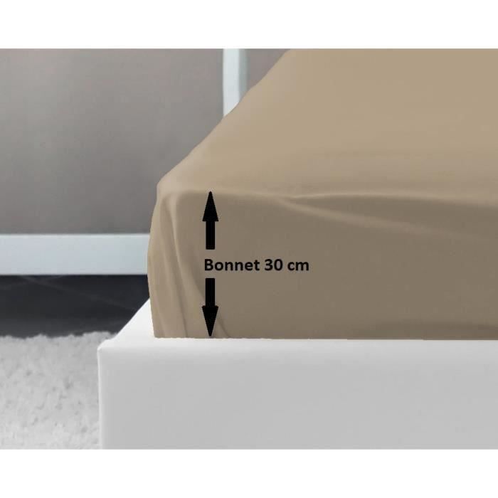 LOVELY HOME Lenzuolo con angoli elasticizzati 100% cotone 140x190x30 cm beige