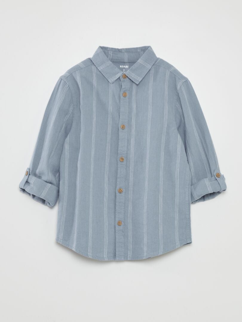 Camisa com mangas dobráveis - AZUL