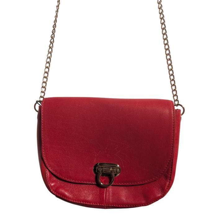 PIECES - Lederhandtasche - rot - Damenlederwaren