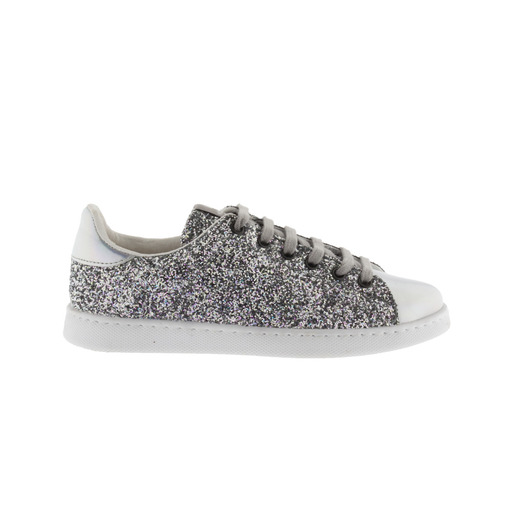 Tênis Victoria Glitter com biqueira e calcanhar com efeito espelhado metálico