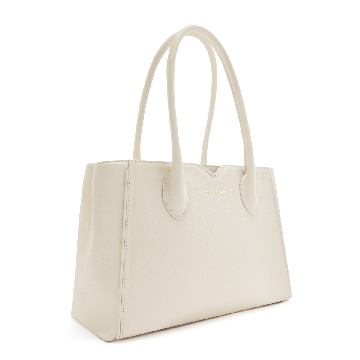 Sac à main Isabel Bernard Honoré Cloe Midi couleur crème - cuir de veau - IB25082