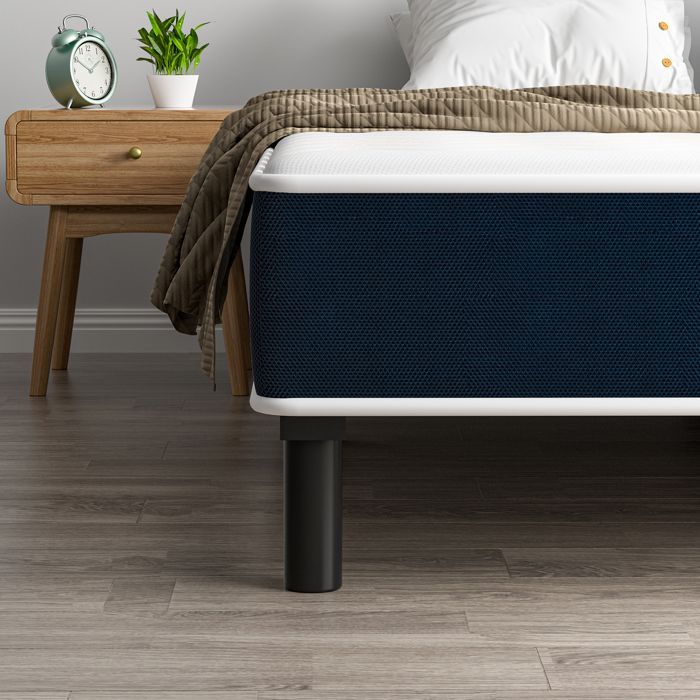 Conjunto de colchón y base de cama, 120 x 190 cm, 15 cm de grosor, colchón de muelles ensacados STANEW y robusto marco de cama de hierro con 9