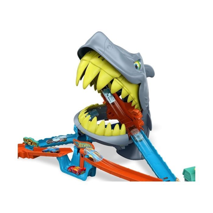 Pista de Corrida - MATTEL - JHL96 - Lançador Giratório de 2 Pistas - Salto em Formato de 8 - Inclui 1 Carrinho de Metal