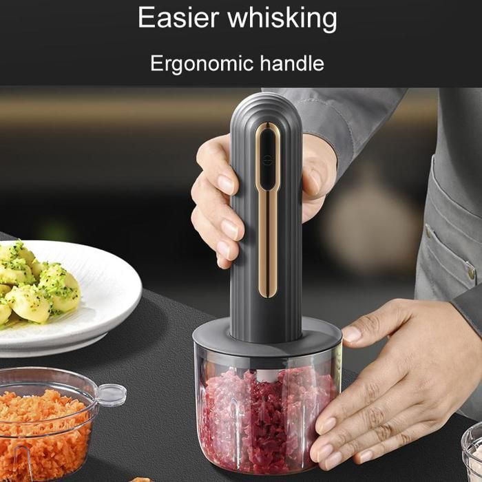 Robot cuisine bébé multifonction - ULISEM - Sans fil - Hachoir électrique - Bol en verre - Blanc - Idéal pour purées