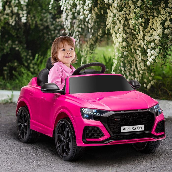 Voiture électrique enfants - HOMCOM - sous licence Audi RS Q8 - avec télécommande, Bluetooth, pour enfants de 3-5 ans - rose