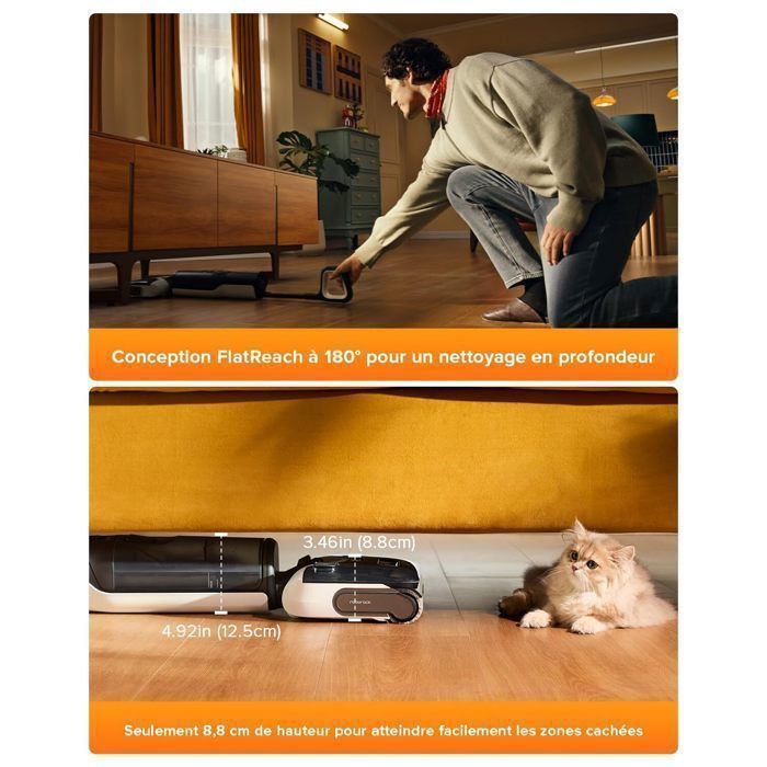 Roborock F25 LT Cordless Vacuum Cleaner and Mop, 20,000 Pa Suction, 90° Self-Cleaning, Fast Drying, 180° Tilt