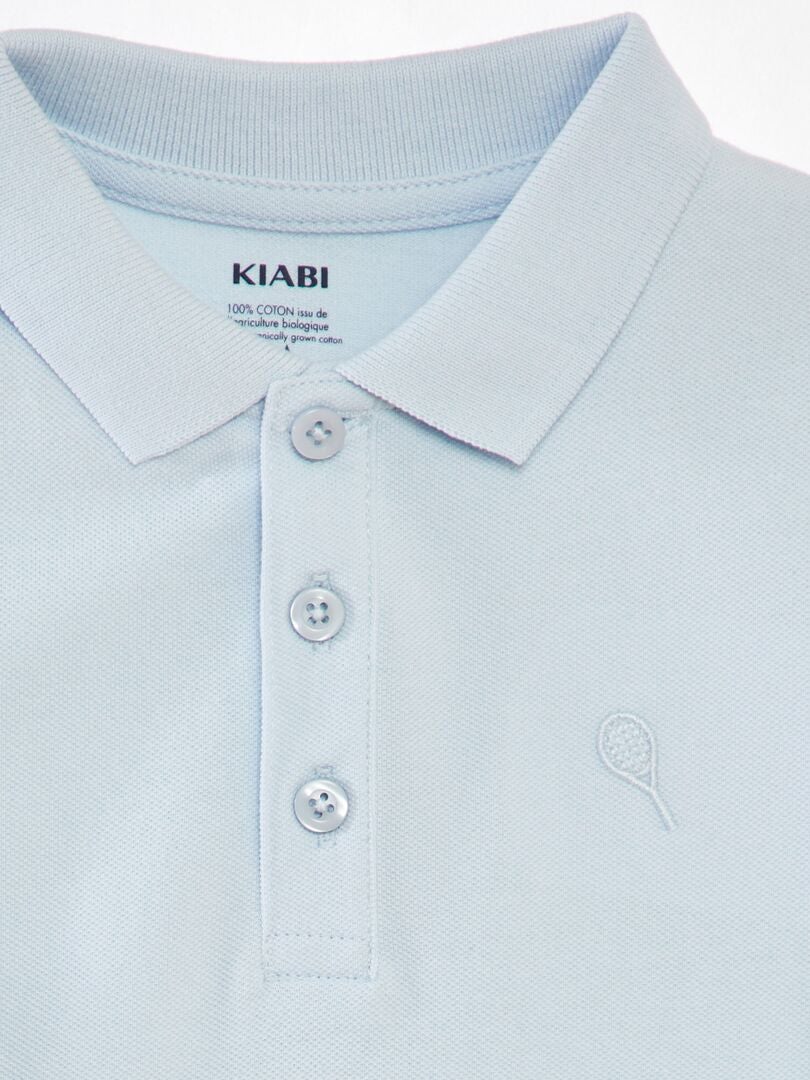 Polo Piqué Algodão - AZUL