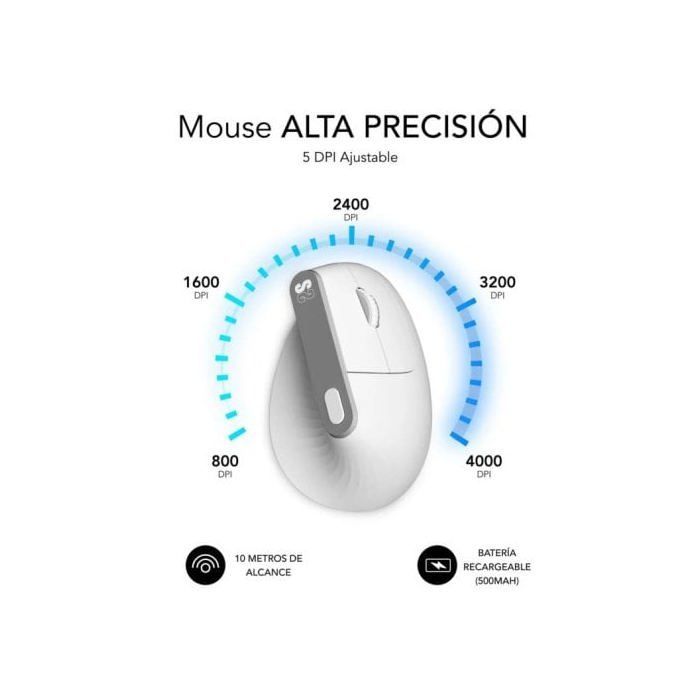 Mouse per computer - SUBBLIM - Design ergonomico verticale - Ergonomico - Silenzioso - USB Tipo C