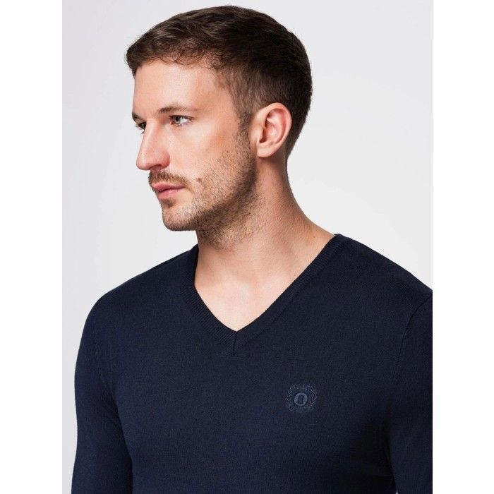 Pull Col en V - Ombre - Pour Homme - Bleu marine