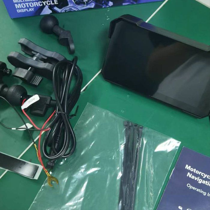 Navegador inalámbrico portátil para motocicletas, pantalla de 5 pulgadas, CarPlay para Android Auto, reproductor multimedia, pantalla resistente al agua.