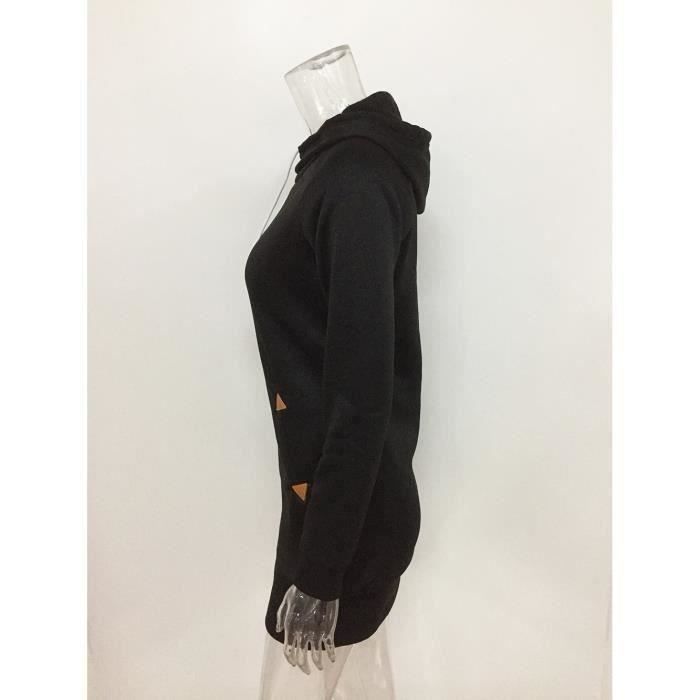 Sudadera para mujer - FUNMOON - Finddress - Vestido suéter de invierno - Largo con capucha - Mangas largas