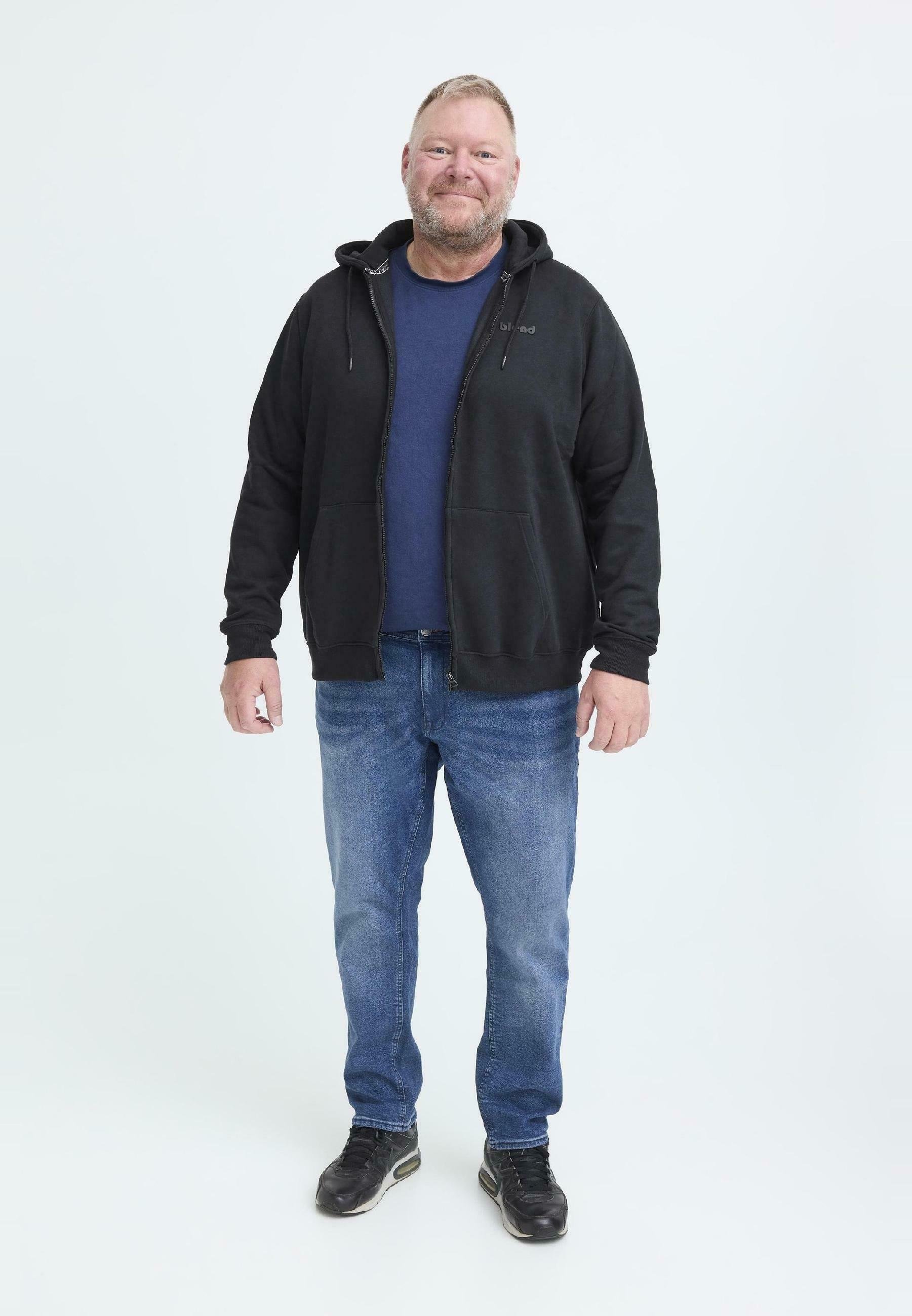 Felpa con zip Blend BHDOWNTON FULLZIP - nera