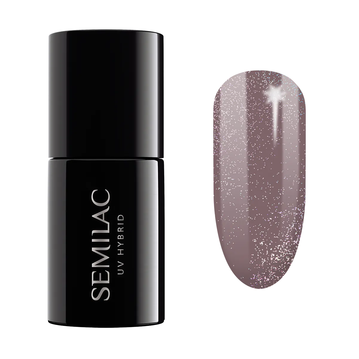 Semilac UV Hybrid Lakier hybrydowy, 322 Shimmer Dust Brown
