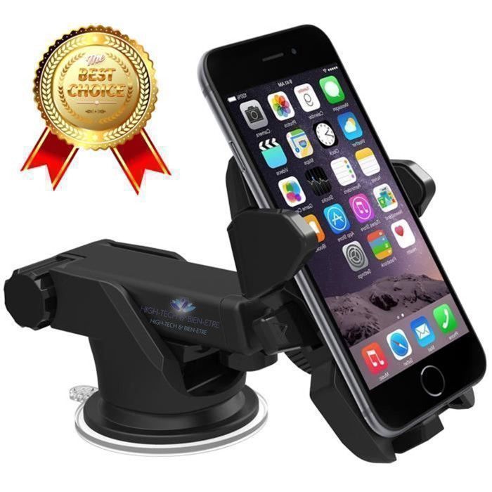 Supporto per cellulare - INN® - Rotazione a 360° - Compatibile con telefoni da 3 a 6,5 pollici - Resistente - Nero