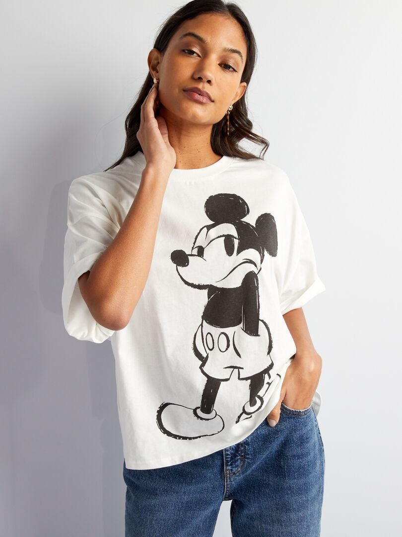 Mickey Mouse T-shirt met korte mouwen - WIT