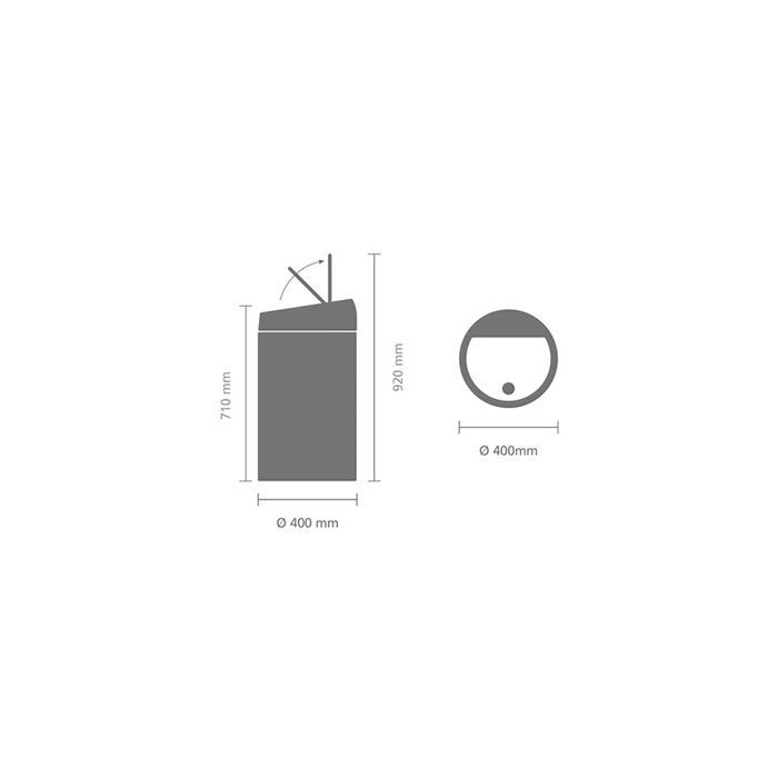 Cubo de basura táctil BRABANTIA - 60L - Acero mate