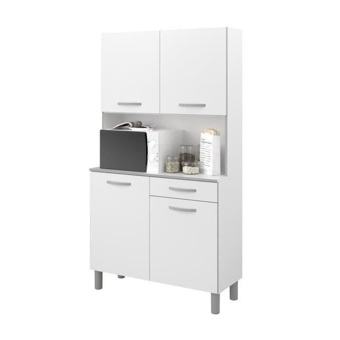 Credenza da cucina - Bianca - Moderna - 4 ante - OSLO - L 101 cm