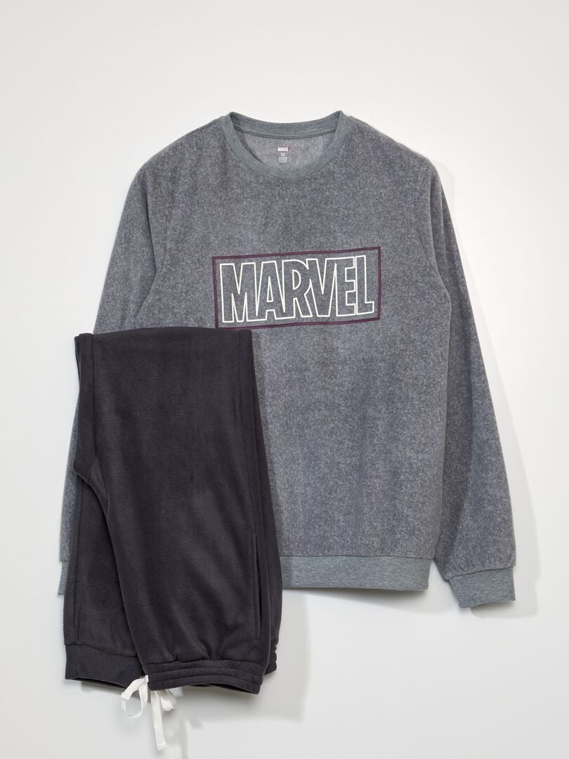 Pijama longo de lã Marvel - 2 peças - CINZA