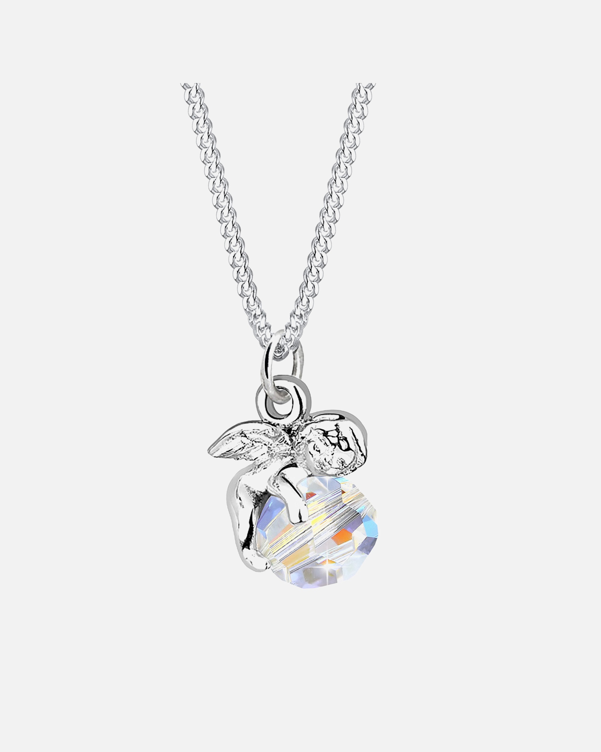 Elli Femmes Pendentif Ange avec Cristal en Argent Sterling 925