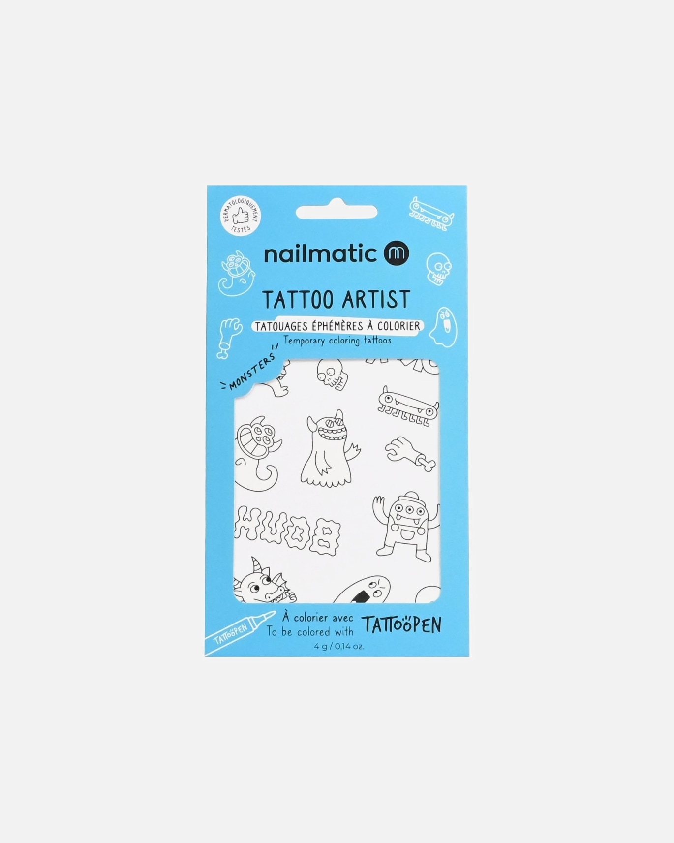 Nailmatic planche de taouage a colorier - monsters