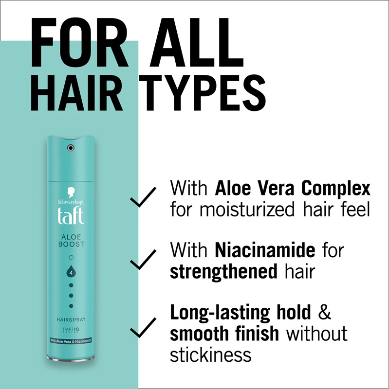 Schwarzkopf Taft Aloe Boost stiprios fiksacijos plaukų lakas