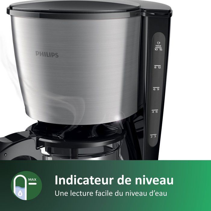 Cafetera de filtro - PHILIPS - HD7462/20 - Colección Metal - 1,2 L - 1000 W - Acero inoxidable