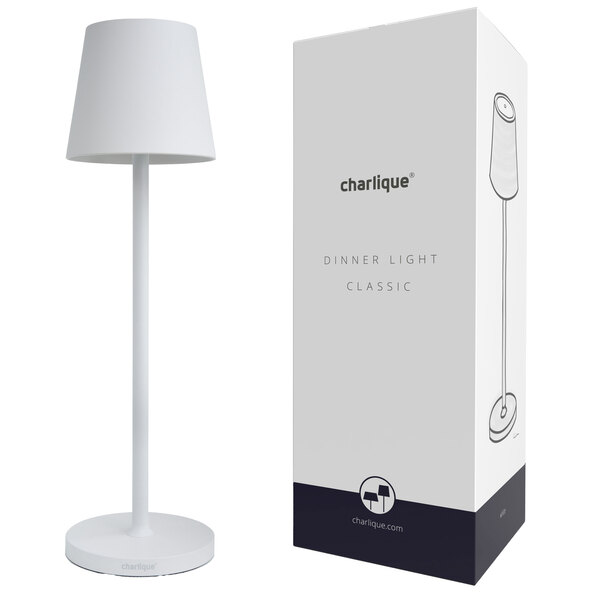 Lampă de masă LED reîncărcabilă Dinner Light classic, albă