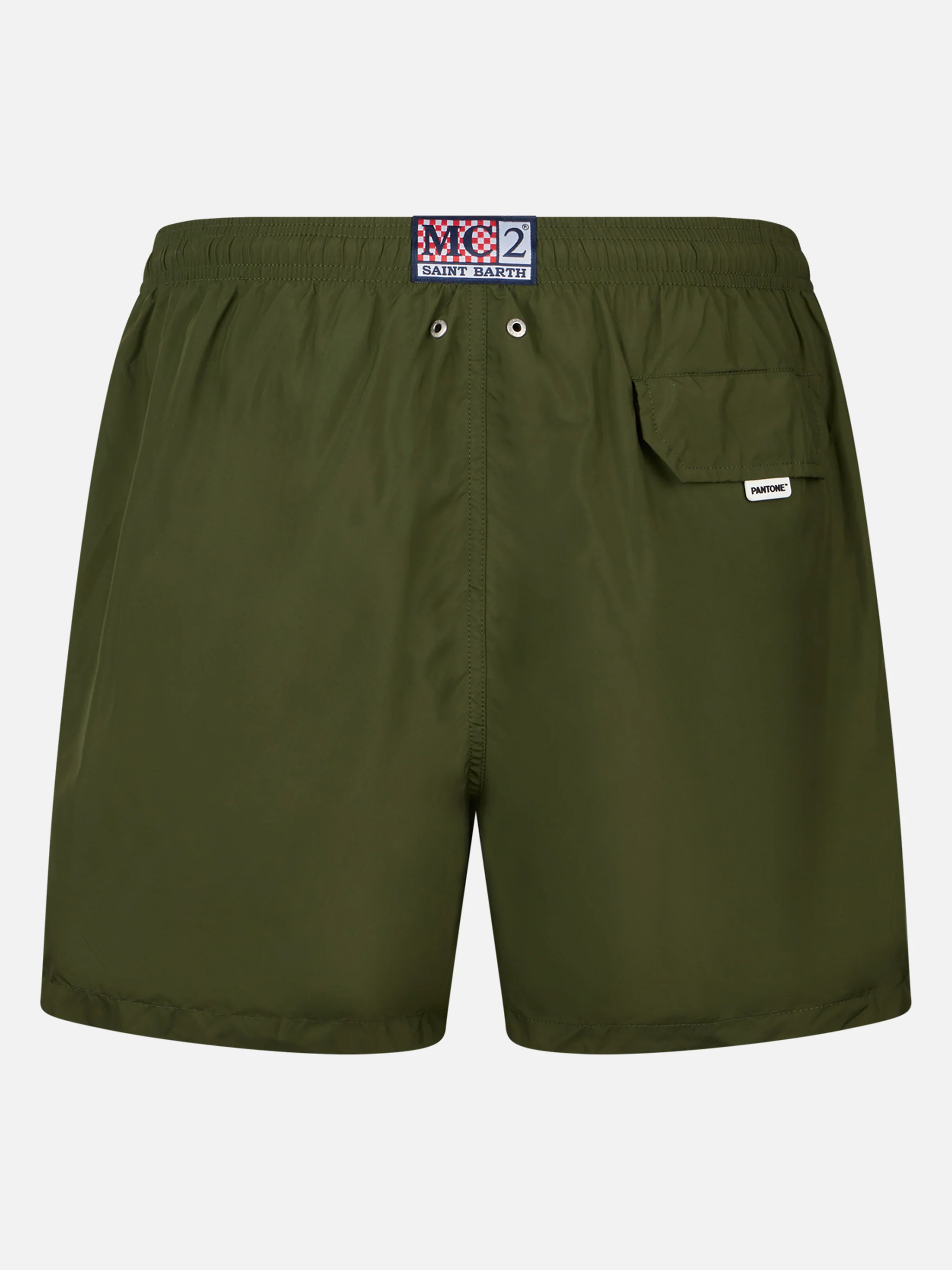 Pantone Collaboration Swim Shorts | Military Green | Quick-Drying | 100% Recycled Polyester | MC2 Saint Barth