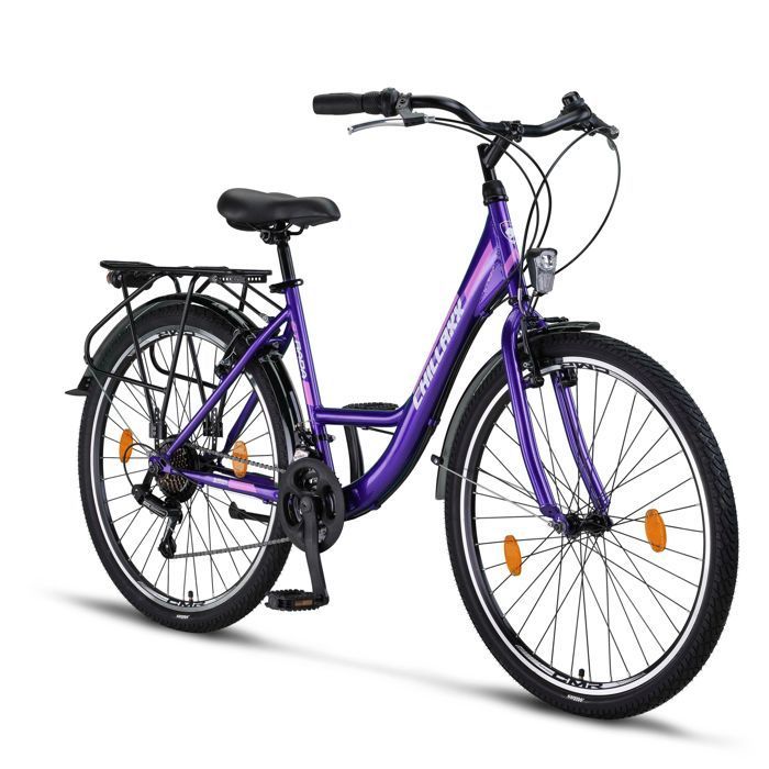 Chillaxx Strada Premium City Bike - 26 pouce, Violet frein en V